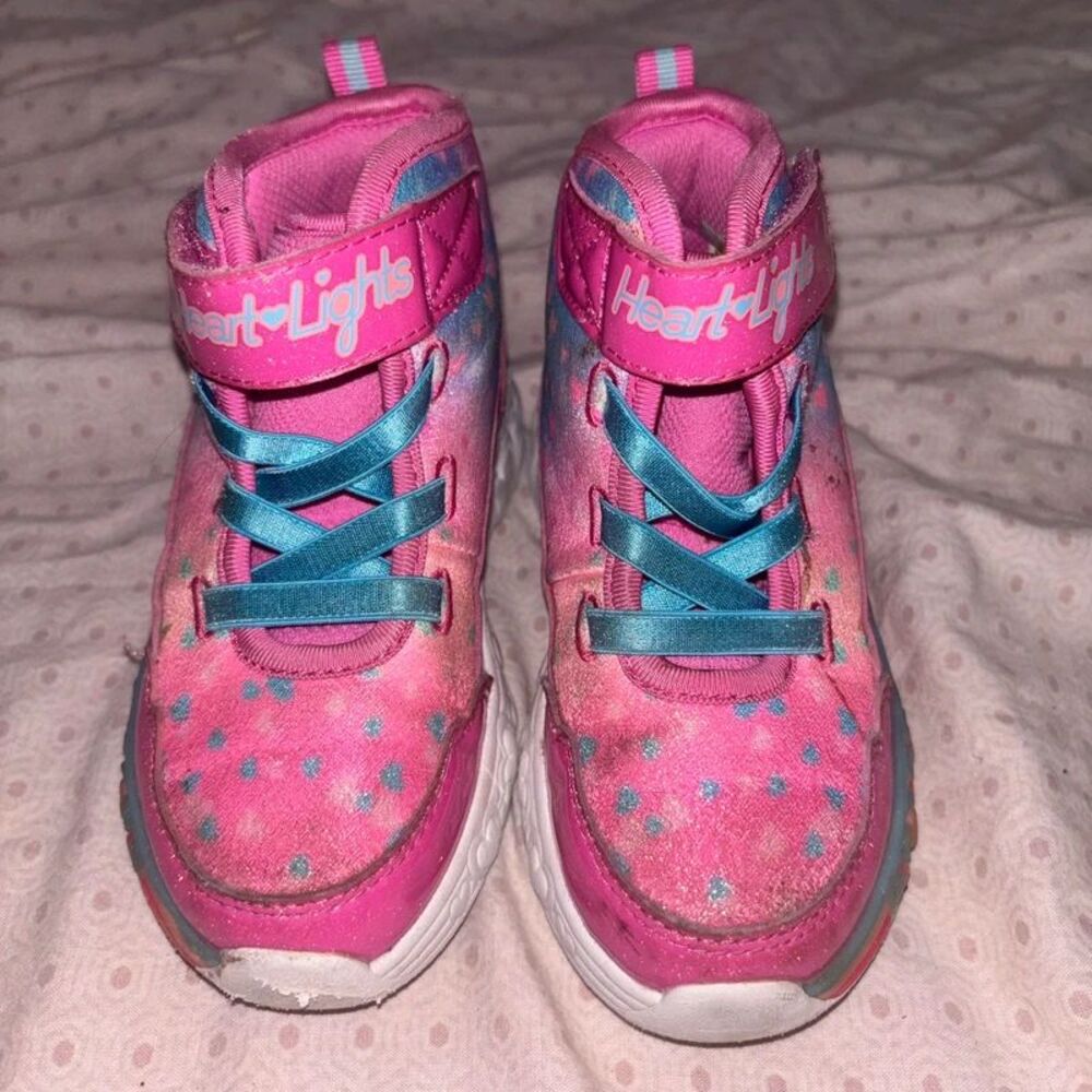 Skechers S-Lights Eternal Heart Lights Whimsical Nostalgic Boots toddler size 9 - Picture 3 of 11